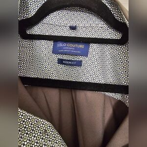 Suslo Couture Modern Fit Dress Shirt - Printed White/Green/Black